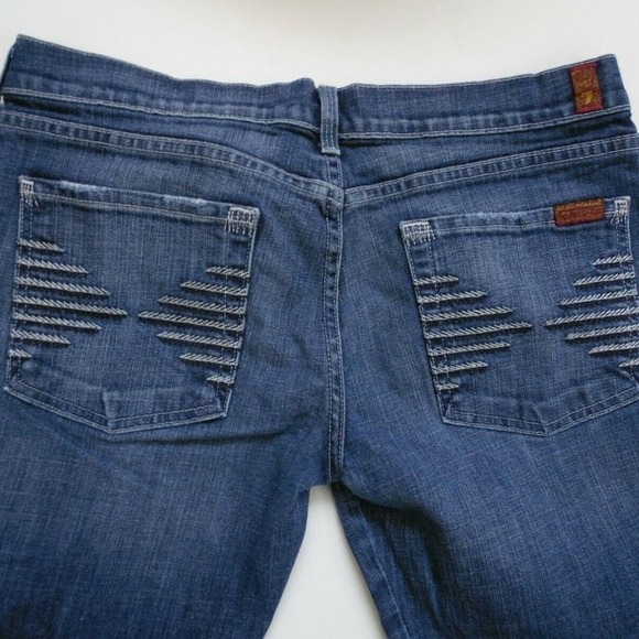 Seven For All Mankind Women's Blue Denim Straight Leg Jeans Size 28 - Picture 4 of 4